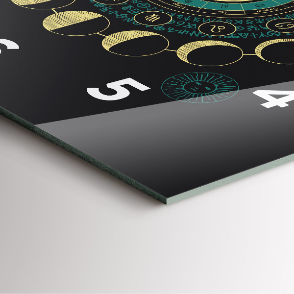 Čtvercové nástěnné hodiny Fáze měsíce