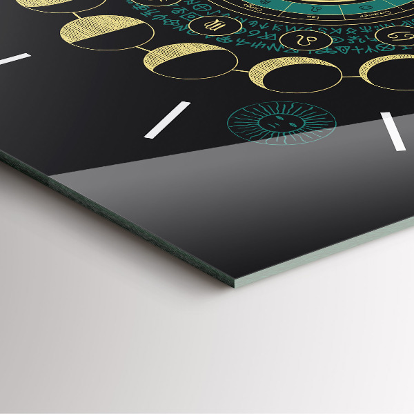 Čtvercové nástěnné hodiny Fáze měsíce