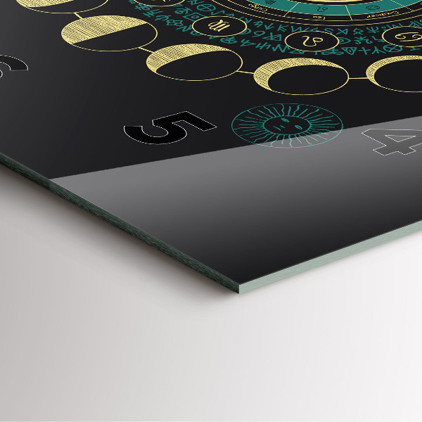 Čtvercové nástěnné hodiny Fáze měsíce