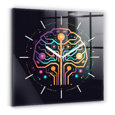 Čtvercové nástěnné hodiny Barevná abstrakce