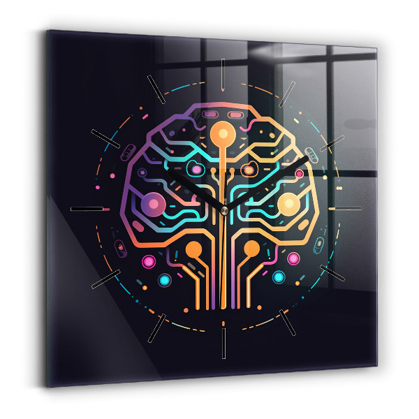 Čtvercové nástěnné hodiny Barevná abstrakce