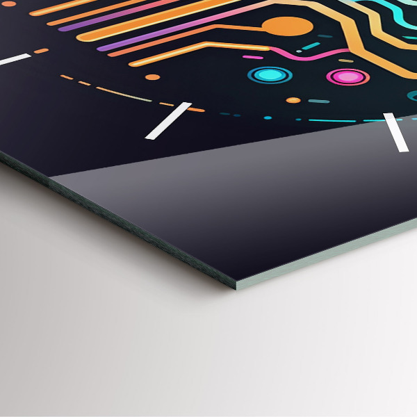 Čtvercové nástěnné hodiny Barevná abstrakce