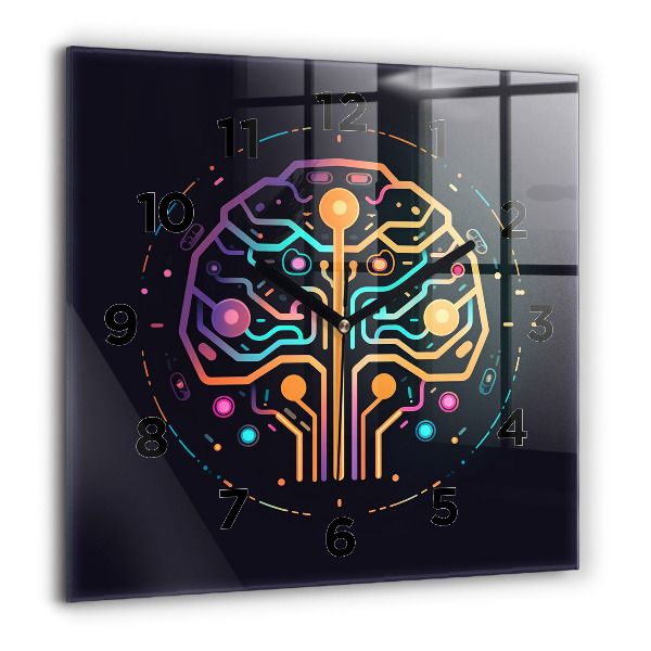 Čtvercové nástěnné hodiny Barevná abstrakce