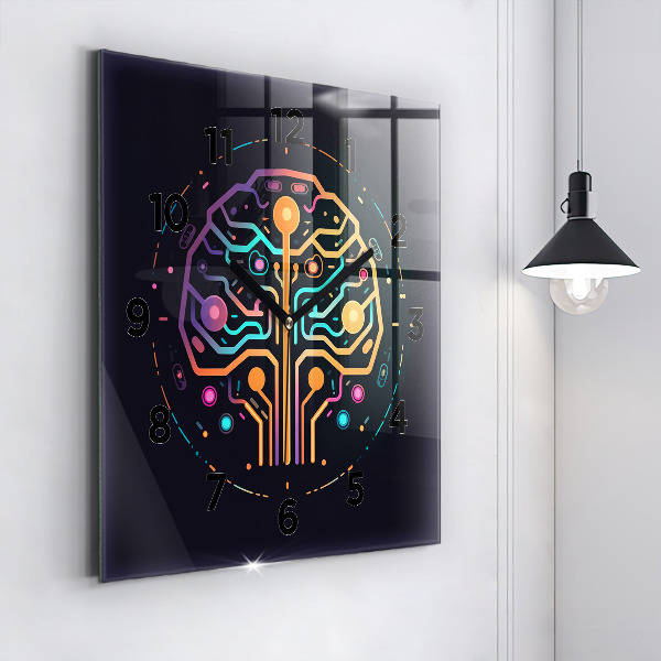 Čtvercové nástěnné hodiny Barevná abstrakce