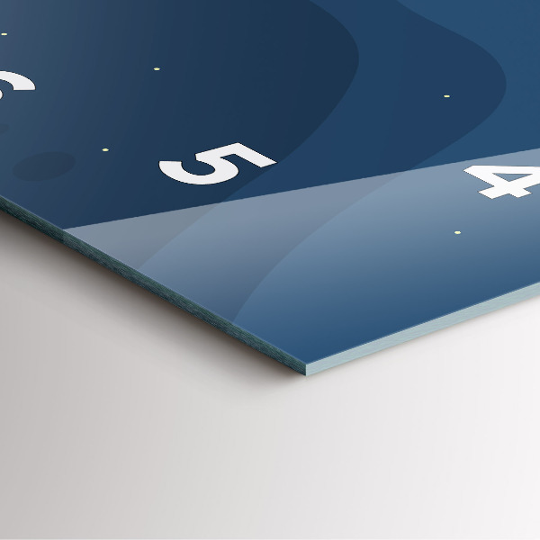 Čtvercové nástěnné hodiny Modré vlny