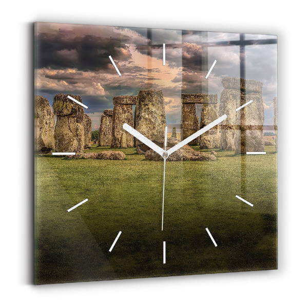 Čtvercové nástěnné hodiny Stonehenge Nimbostratus