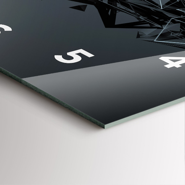 Čtvercové nástěnné hodiny Černá abstrakce