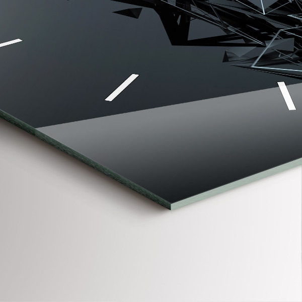 Čtvercové nástěnné hodiny Černá abstrakce