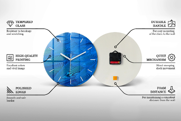 Kulaté skleněné hodiny s fotkou Abstraktní kouř