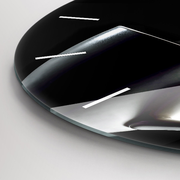 Kulaté skleněné hodiny s fotkou Šálek kávy