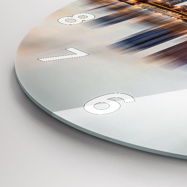 Kulaté skleněné hodiny s fotkou Panorama s Eiffelovou věží