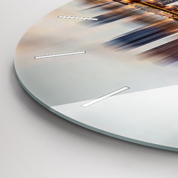 Kulaté skleněné hodiny s fotkou Panorama s Eiffelovou věží