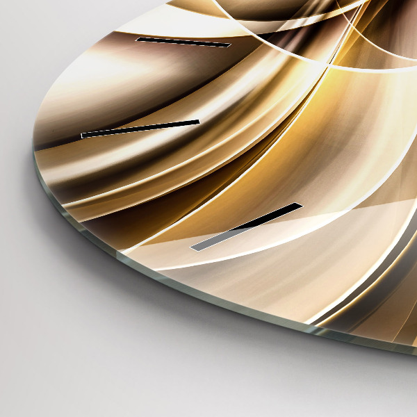 Kulaté skleněné hodiny s fotkou Abstraktní vlny