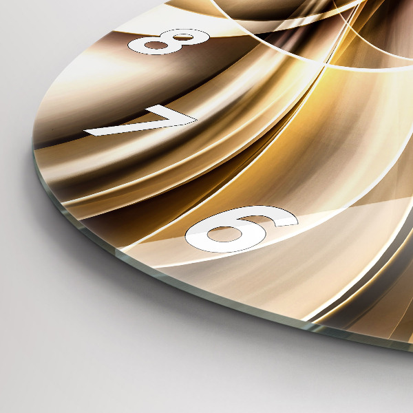 Kulaté skleněné hodiny s fotkou Abstraktní vlny