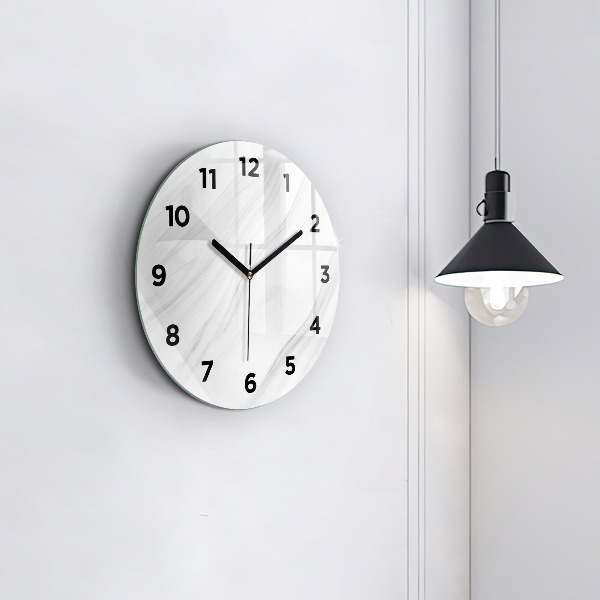 Kulaté skleněné hodiny s fotkou Dekorativní mramor