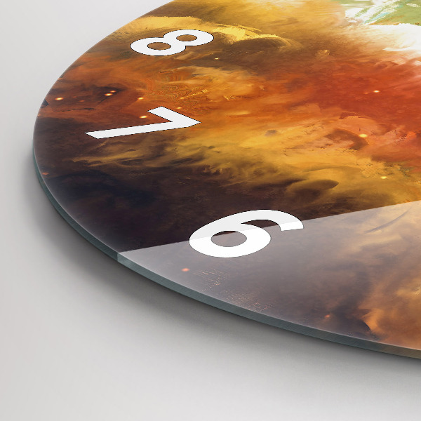 Kulaté skleněné hodiny s fotkou Abstraktní obraz