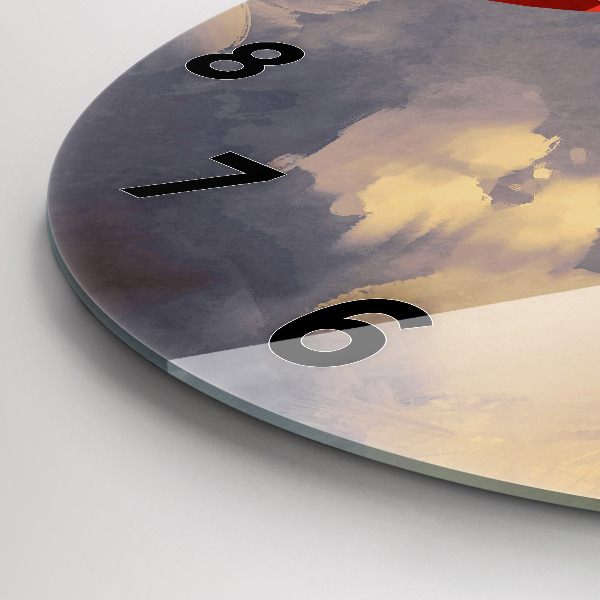 Kulaté skleněné hodiny s fotkou Papírové lodě