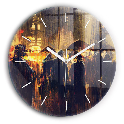 Kulaté skleněné hodiny s fotkou Impresionismus v umění Trh