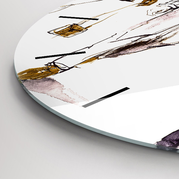 Kulaté skleněné hodiny s fotkou Žena a muž