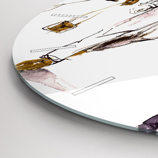 Kulaté skleněné hodiny s fotkou Žena a muž