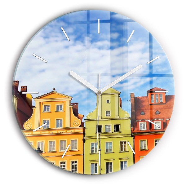Kulaté skleněné hodiny s fotkou Vratislav - Staré město