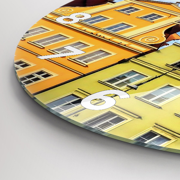 Kulaté skleněné hodiny s fotkou Vratislav - Staré město