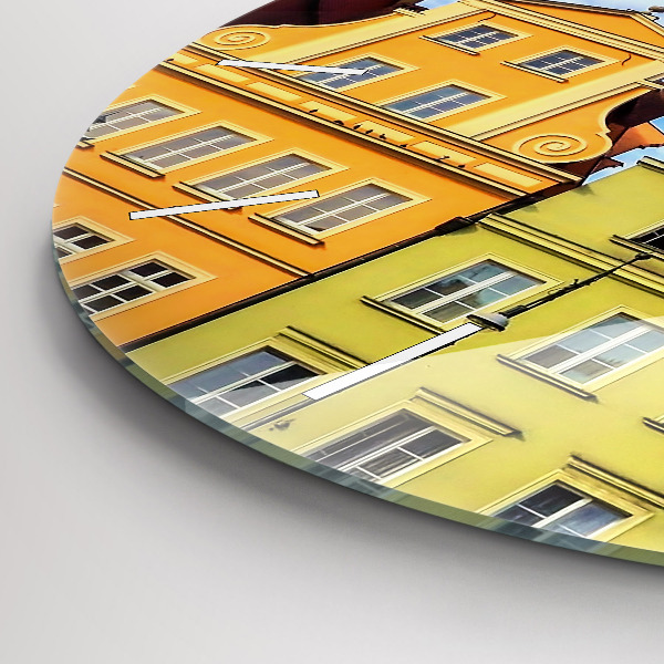 Kulaté skleněné hodiny s fotkou Vratislav - Staré město