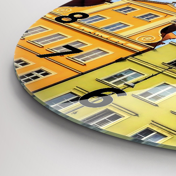 Kulaté skleněné hodiny s fotkou Vratislav - Staré město