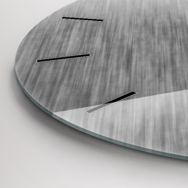 Kulaté skleněné hodiny s fotkou Kovová stěna