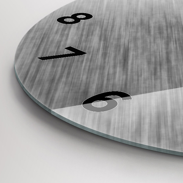 Kulaté skleněné hodiny s fotkou Kovová stěna