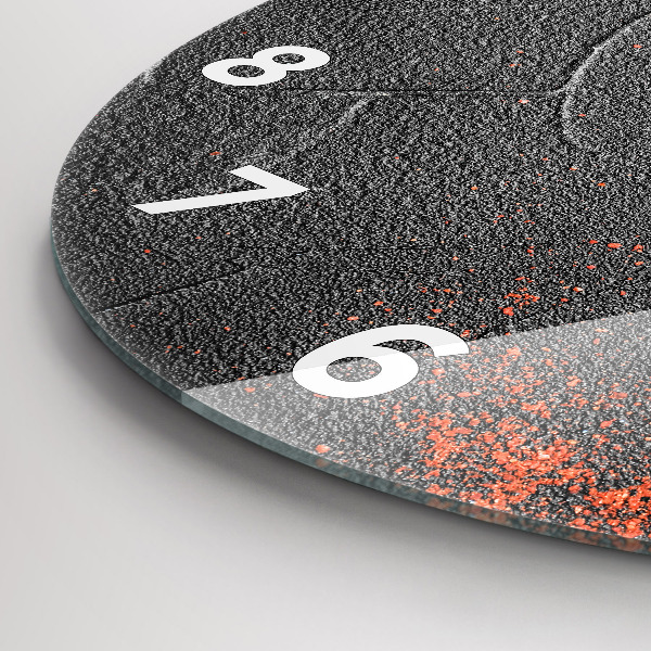 Kulaté skleněné hodiny s fotkou Červené papriky