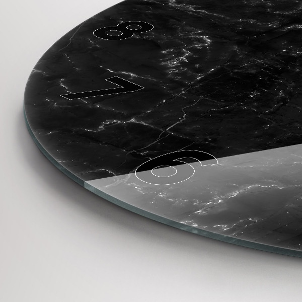 hodiny na skle Černý mramor