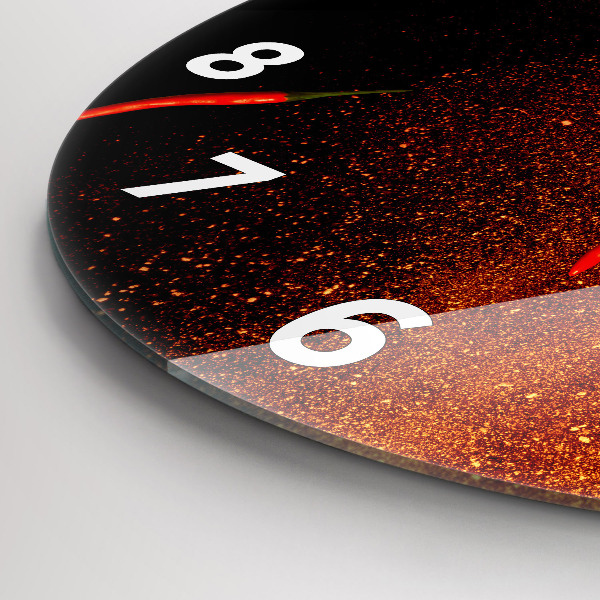 hodiny na skle Chilli papričky