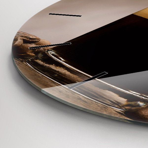 hodiny na skle Šálek kávy