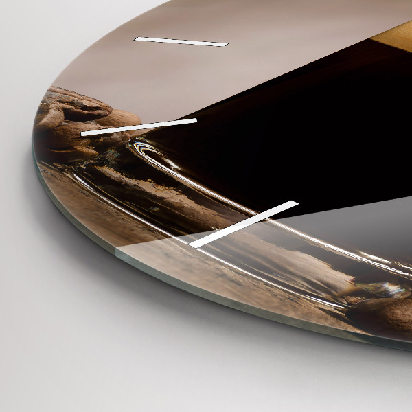 hodiny na skle Šálek kávy