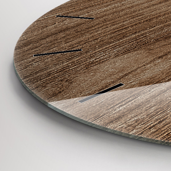 hodiny na skle Tmavé dřevo