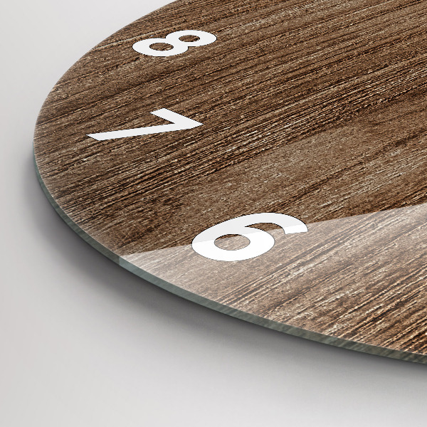 hodiny na skle Tmavé dřevo