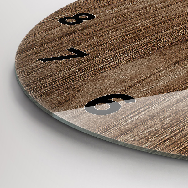 hodiny na skle Tmavé dřevo