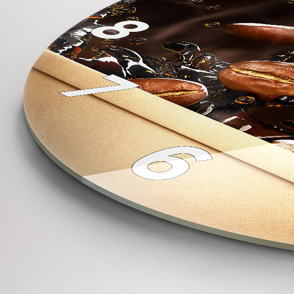 hodiny na skle Horká káva