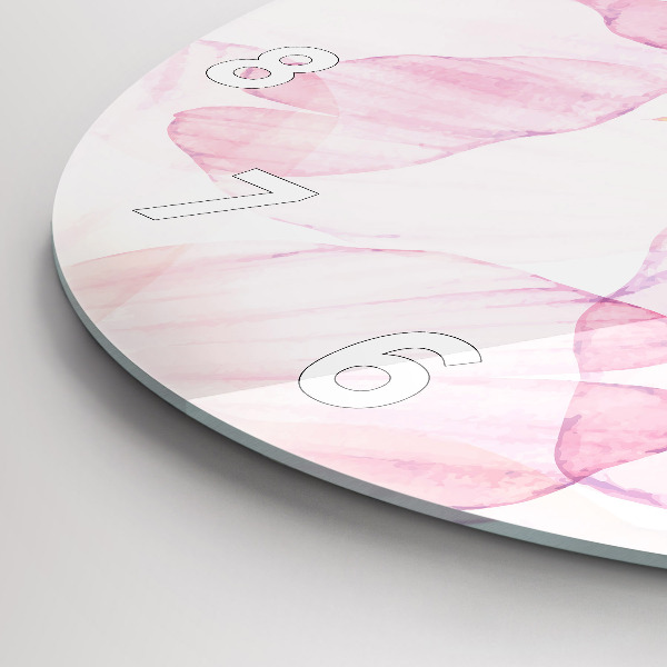 Kulaté skleněné hodiny s fotkou Akvarelové okvětní lístky