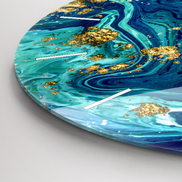 Kulaté skleněné hodiny s fotkou Moderní abstrakce