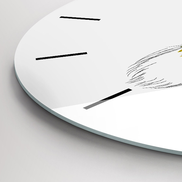 Kulaté skleněné hodiny s fotkou Barevná hlava jelena