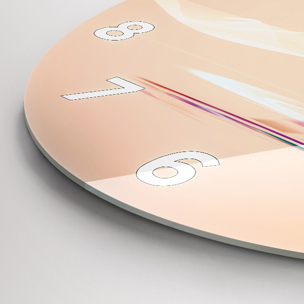 Kulaté skleněné hodiny s fotkou Ilustrace plameňáka