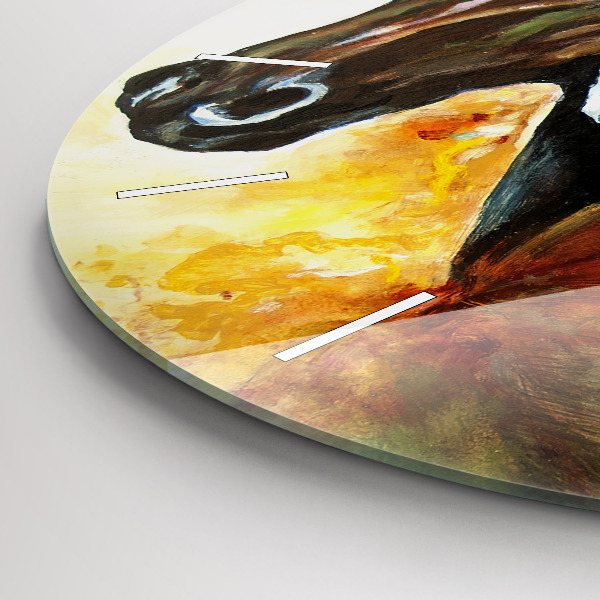 hodiny na skle Dva malovaní koně