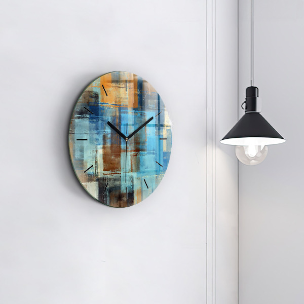 Kulaté skleněné hodiny s fotkou Barevné pozadí - abstraktní