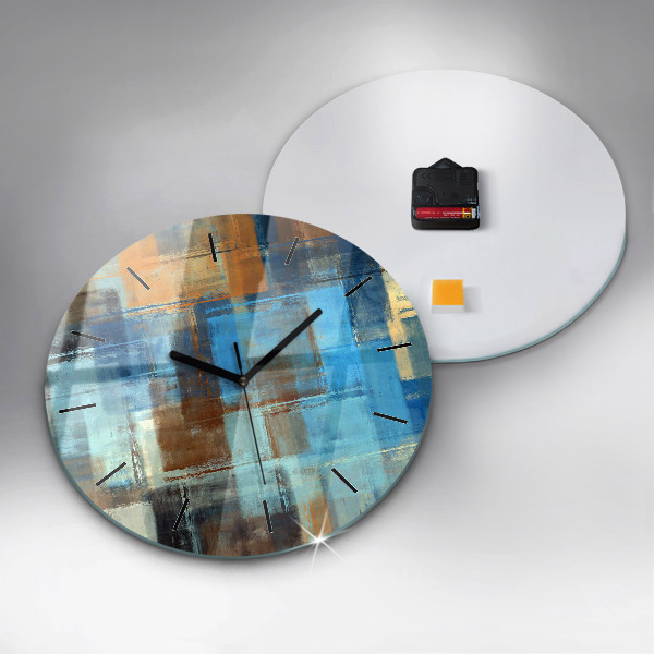 Kulaté skleněné hodiny s fotkou Barevné pozadí - abstraktní