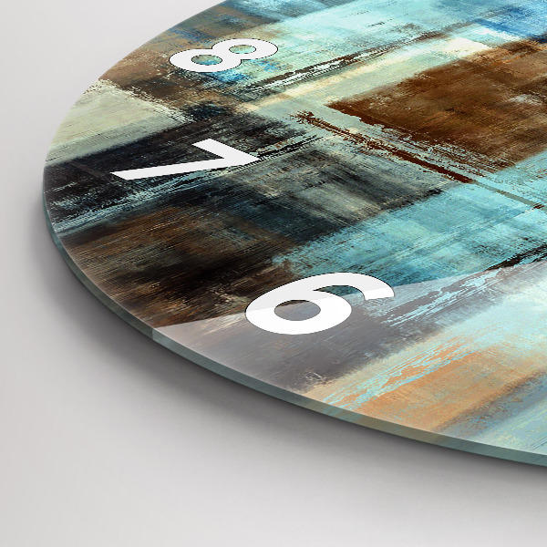 Kulaté skleněné hodiny s fotkou Barevné pozadí - abstraktní