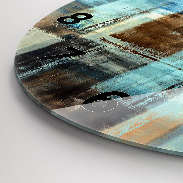 Kulaté skleněné hodiny s fotkou Barevné pozadí - abstraktní