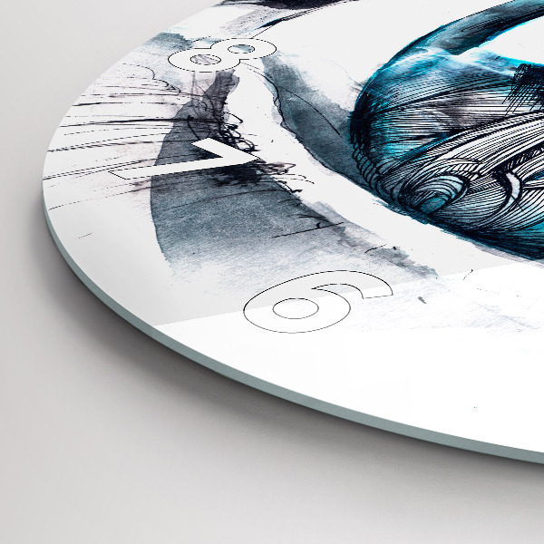 Kulaté skleněné hodiny s fotkou Ilustrace vlčího oka