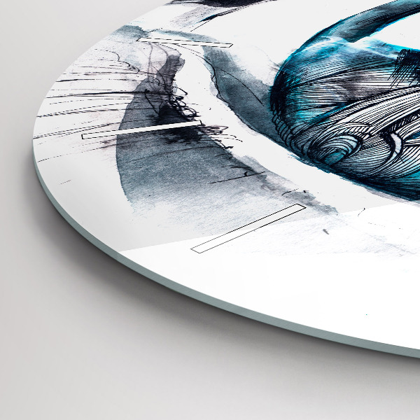 Kulaté skleněné hodiny s fotkou Ilustrace vlčího oka